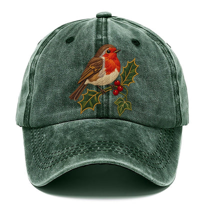 British Robin Holly And Ivy Uk Culture Heritage Classic Cap – Forest Mist