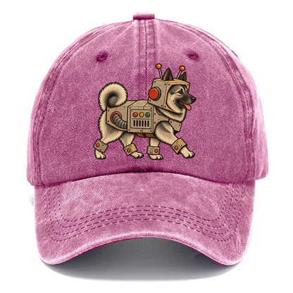 One Norwegian Elkhound In Halloween Costume Robot Costume With Boxy Cardboard Style Plating Halloween Dog Parade Classic Cap – Dusty Rose