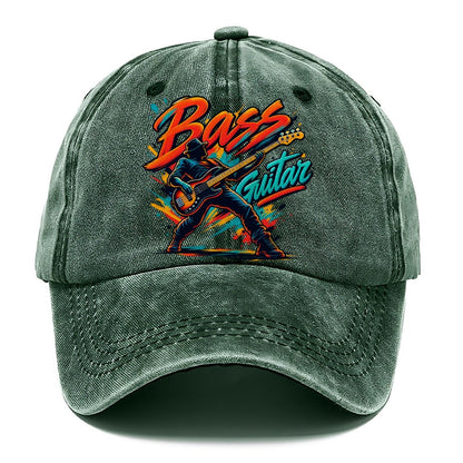 Bass Guitar Wordmark Music Instruments Classic Cap – Forest Mist