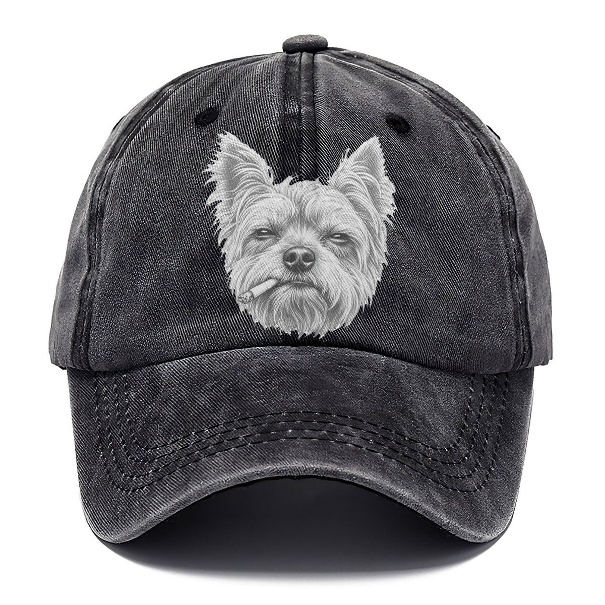 Yorkshire Terrier A Lit Cigarette Smoking Dogs Smoking Dogs Portraits Classic Cap – Graphite