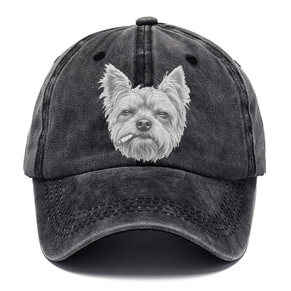 Yorkshire Terrier A Lit Cigarette Smoking Dogs Smoking Dogs Portraits Classic Cap – Graphite