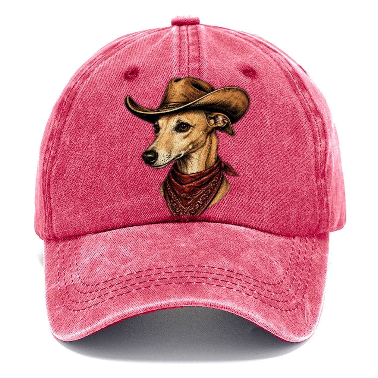 Cowboy Fawn Whippet Portrait Classic Cap – Pomegranate Blush