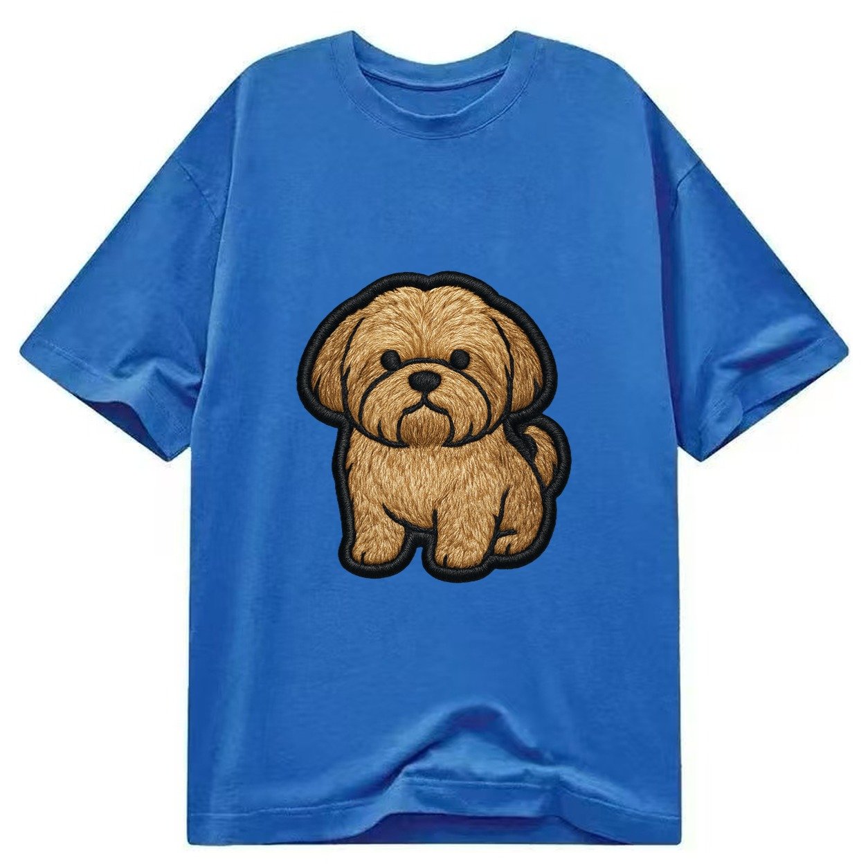 Shih Tzu Full Body Embroidered Portrait 6f81e9 Classic T-shirt – Blue