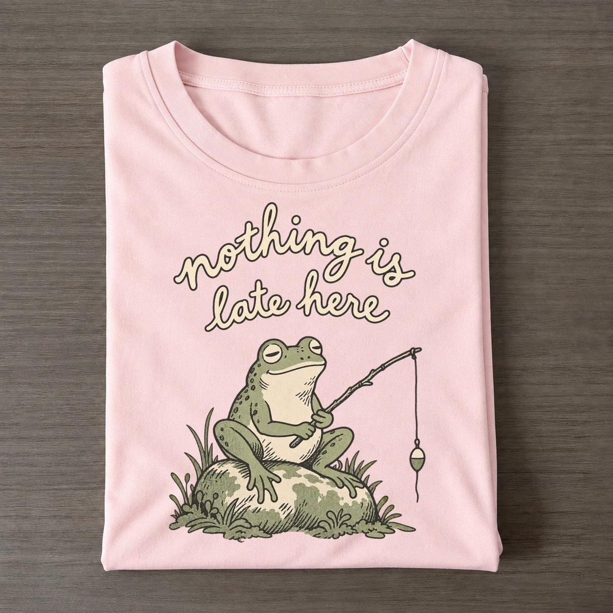 Still Fishing Pond Folk Classic T-shirt – Pink