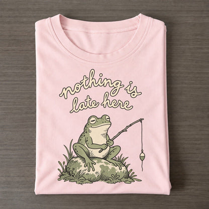 Still Fishing Pond Folk Classic T-shirt – Pink