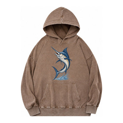 Marlins Majesty Vintage Washed Hoodie – Brown