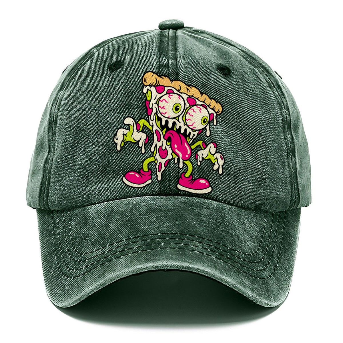 Bug Eyed Pizza Slice Crazy Styles Classic Cap – Forest Mist