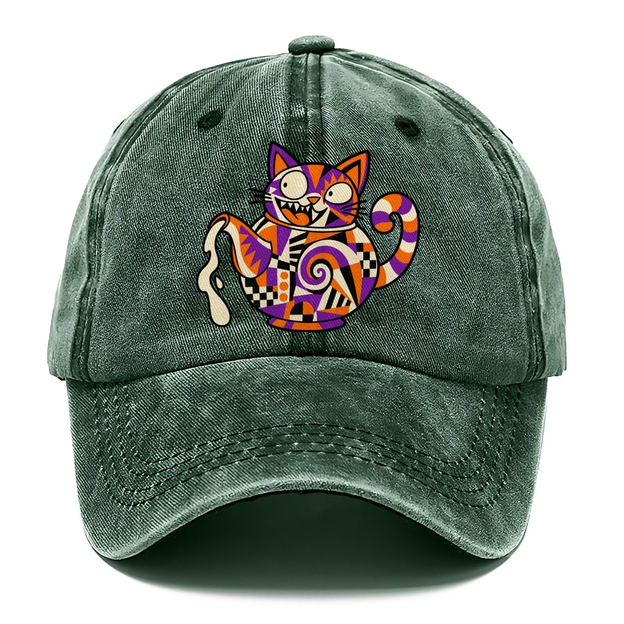 Cat Head Teapot Crazy Styles Classic Cap – Forest Mist