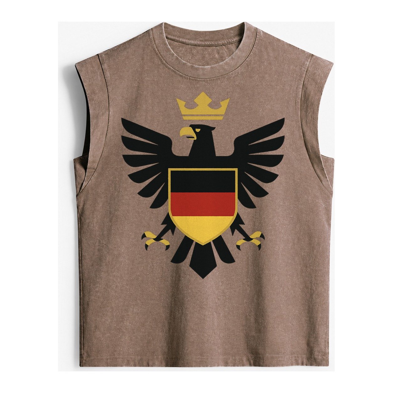 Germany Eagle Emblem Vintage Washed Tank – Brown