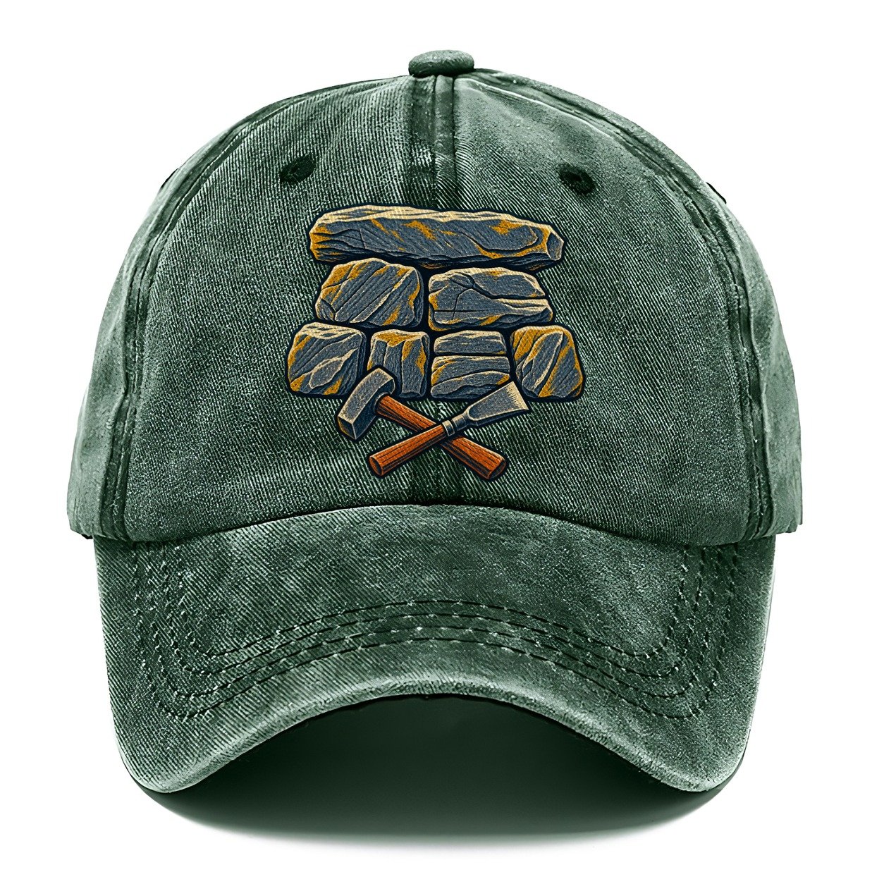 Seven Stone Wall Mason Hammer And Chisel Uk Culture Heritage Classic Cap – Forest Mist