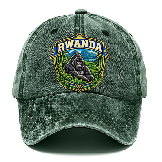 Rwanda Retro Badge Country Logos Classic Cap – Forest Mist