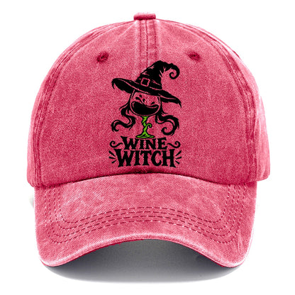 Wine Witch Slogan Witch Magic Classic Cap – Pomegranate Blush
