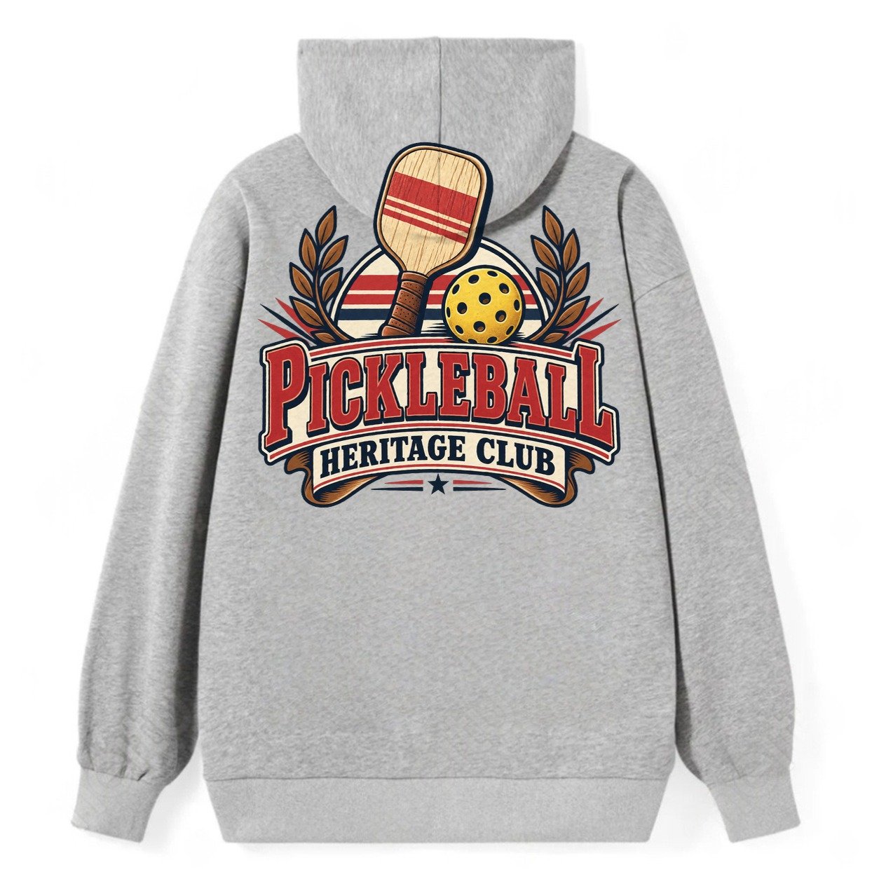 Pickleball Heritage Club Pickleball Life Classic Pullover Hoodie – Grey