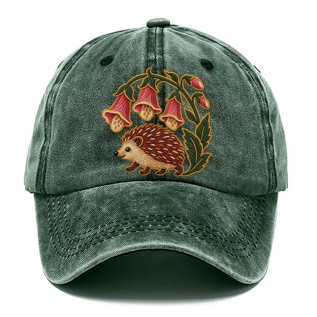 English Foxglove And Hedgehog Uk Culture Heritage Classic Cap – Forest Mist