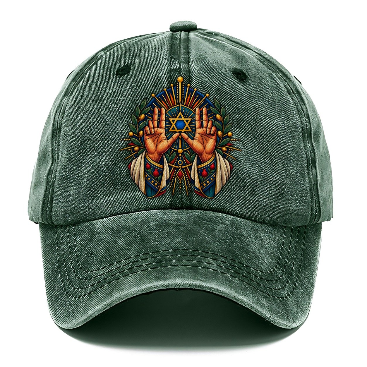 Priestly Blessing Hands Judaism Heritage Classic Cap – Forest Mist