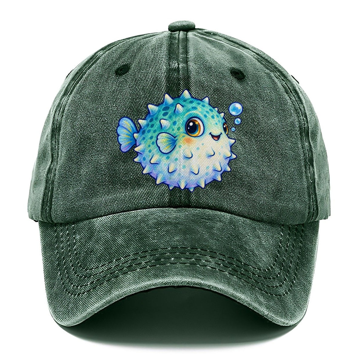 Pufferfish Side Puff Sea Sprite Classic Cap – Forest Mist
