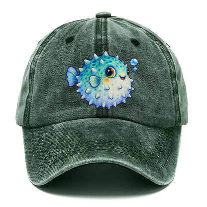 Pufferfish Side Puff Sea Sprite Classic Cap – Forest Mist