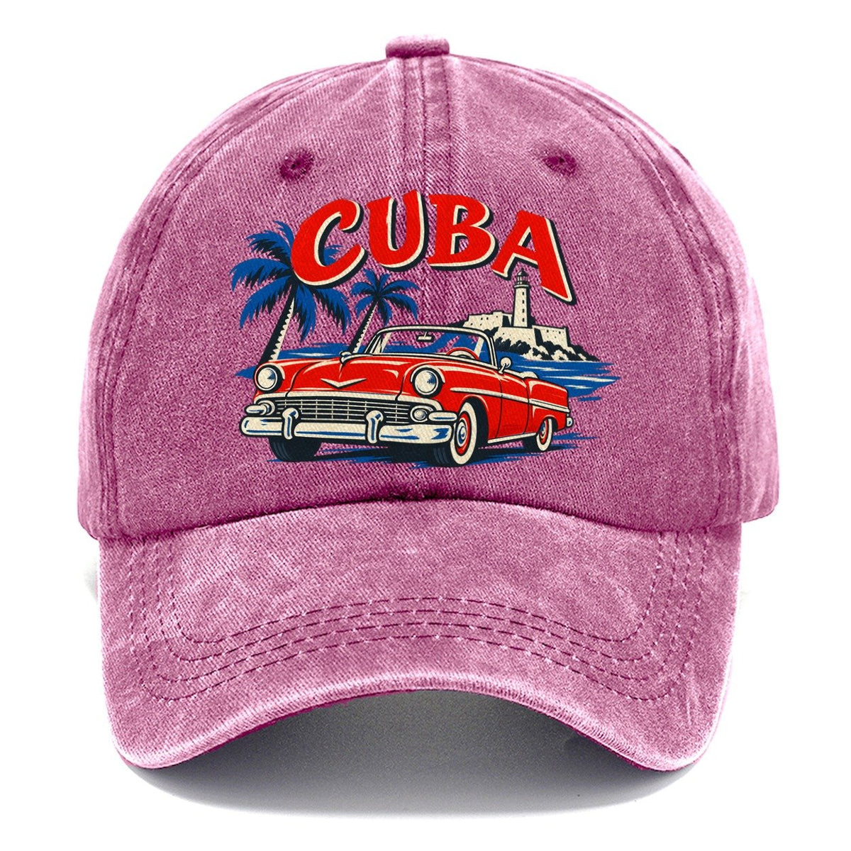 Cuba Retro Badge Classic Cap – Dusty Rose