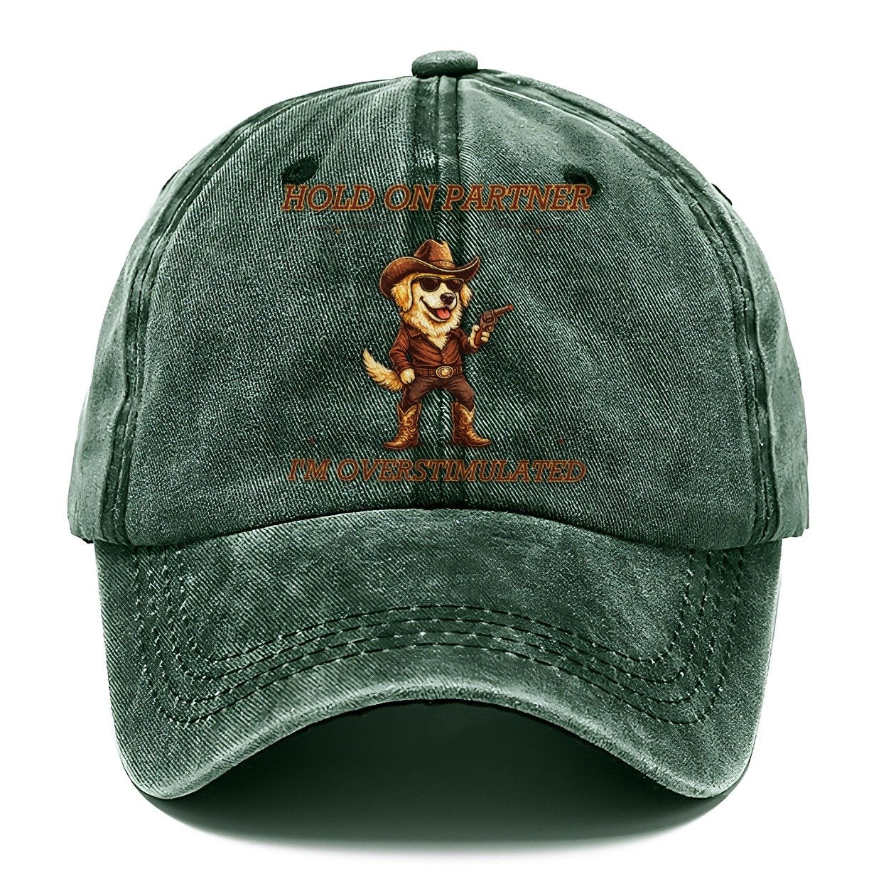 Hold On Partner Golden Retriever Classic Cap – Forest Mist
