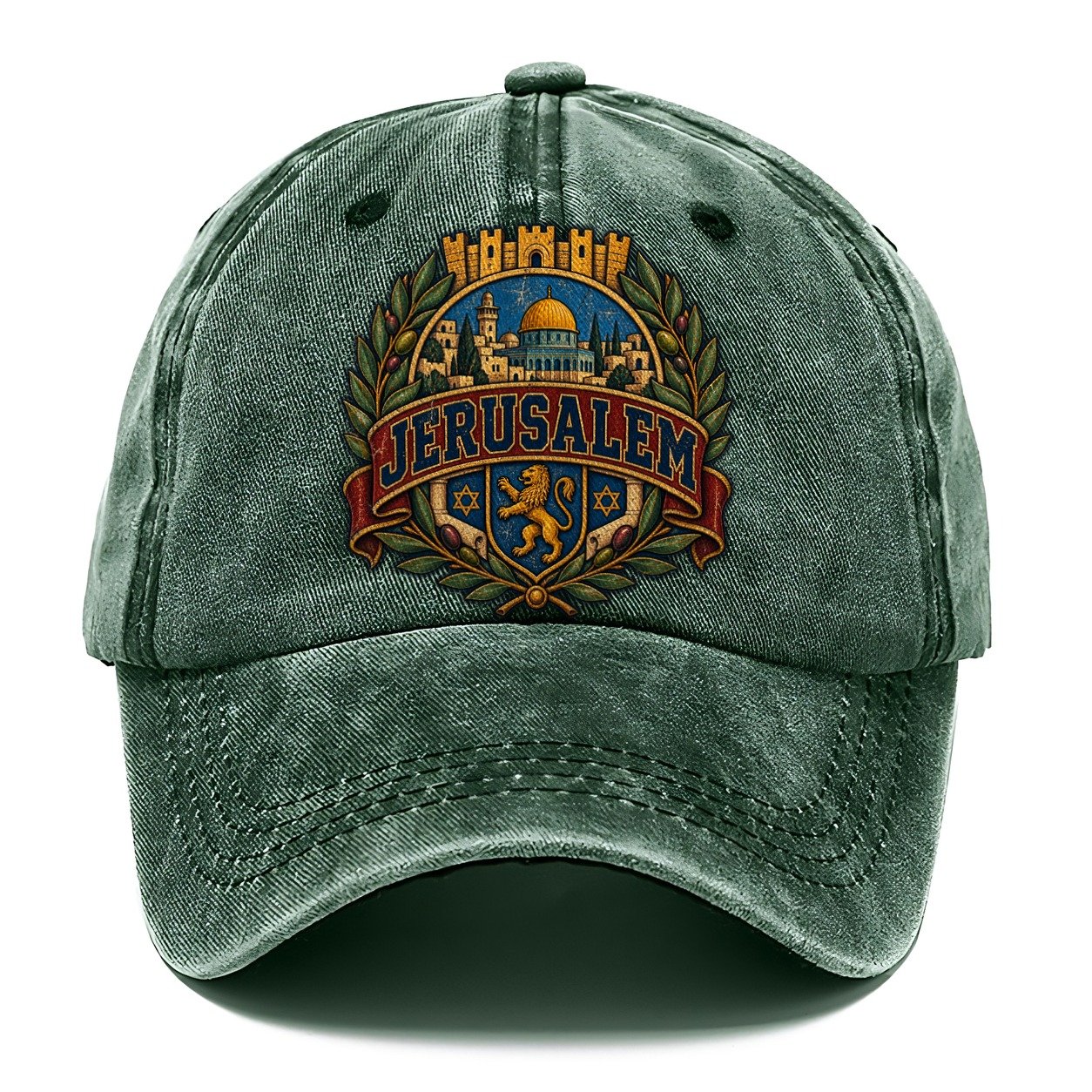 Collegiate Jerusalem Crest Jerusalem Classic Cap – Forest Mist