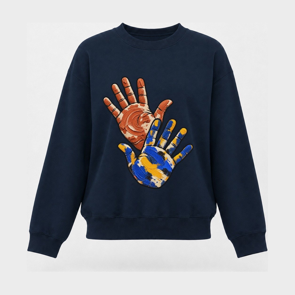 Clay And Color Hands Clay Color Makers Women's Crewneck Sweatshirt – Navy