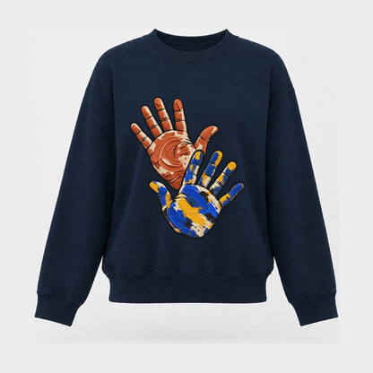 Clay And Color Hands Clay Color Makers Women's Crewneck Sweatshirt – Navy
