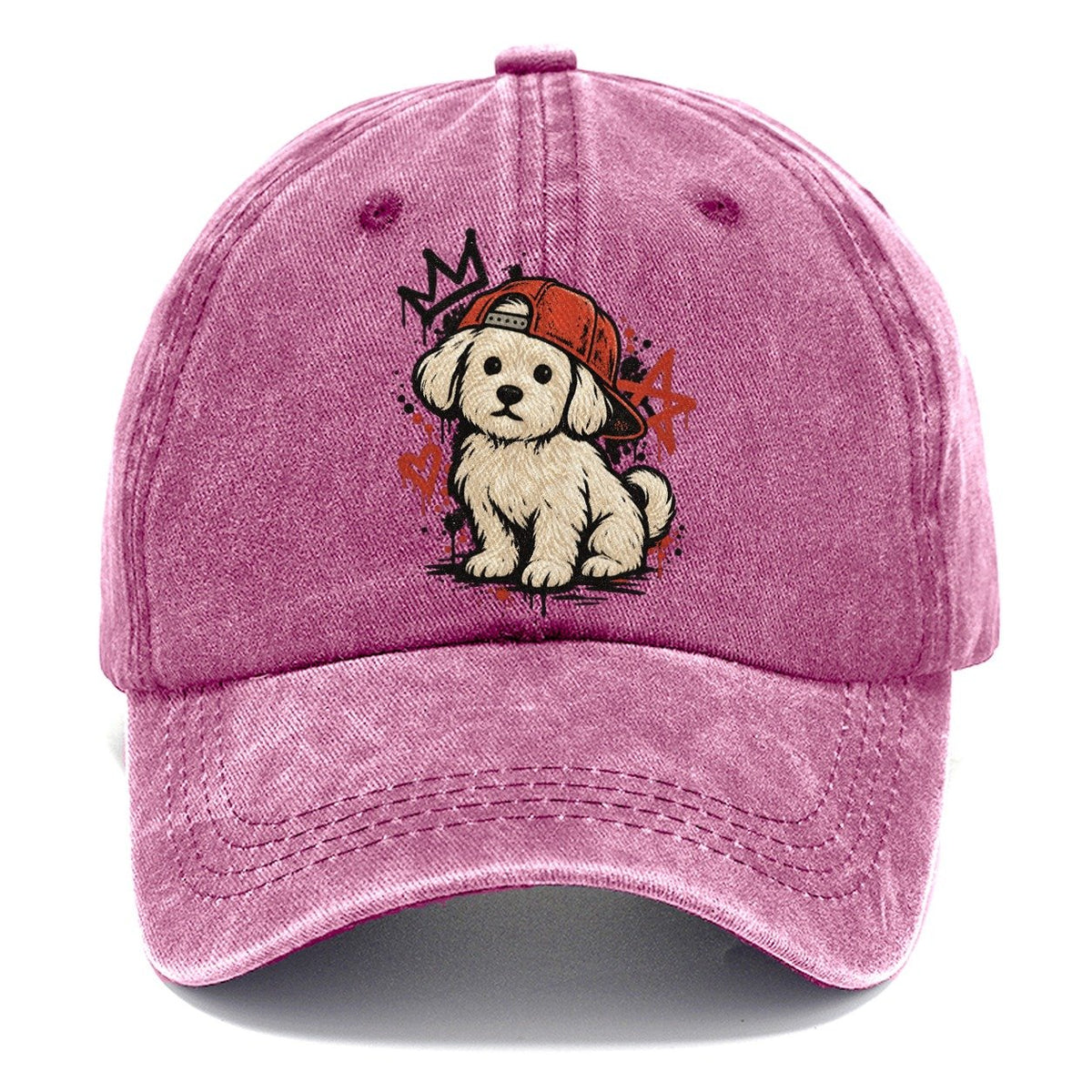 Graffiti Puppy Red Classic Cap – Dusty Rose