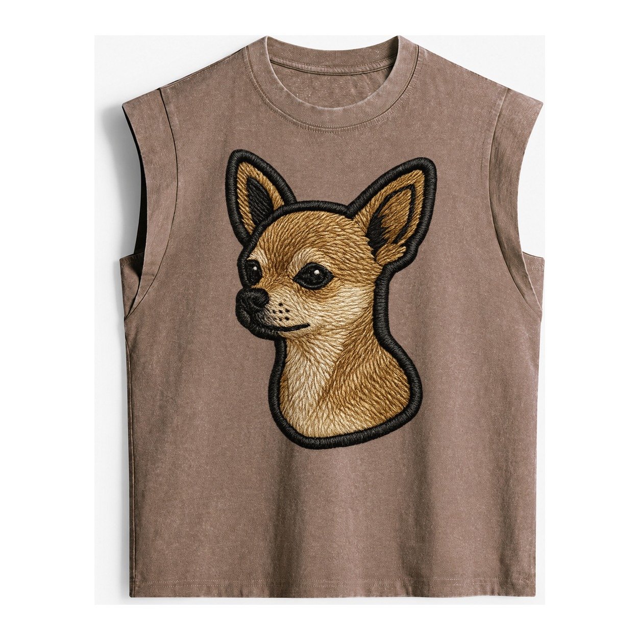 Chihuahua Logo Vintage Washed Tank – Brown