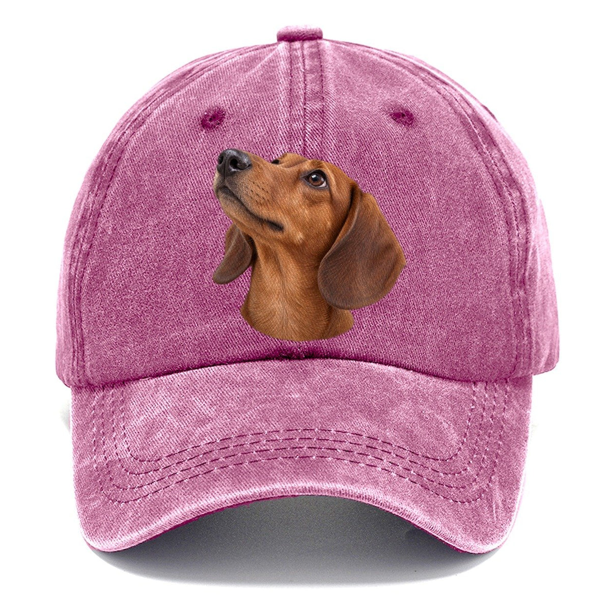 Dachshund Upturned Nose Character Club Classic Cap – Dusty Rose