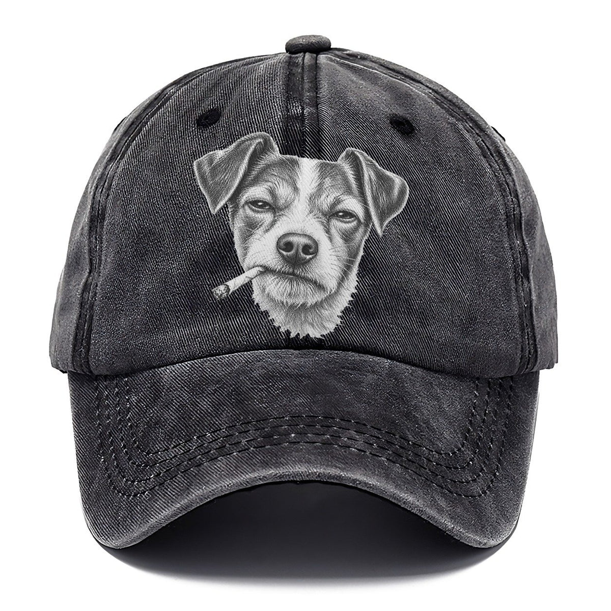 Jack Russell Terrier A Loosely Hand Rolled Cigarette Smoking Dogs Smoking Dogs Portraits Classic Cap – Graphite