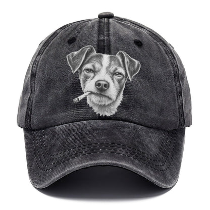 Jack Russell Terrier A Loosely Hand Rolled Cigarette Smoking Dogs Smoking Dogs Portraits Classic Cap – Graphite