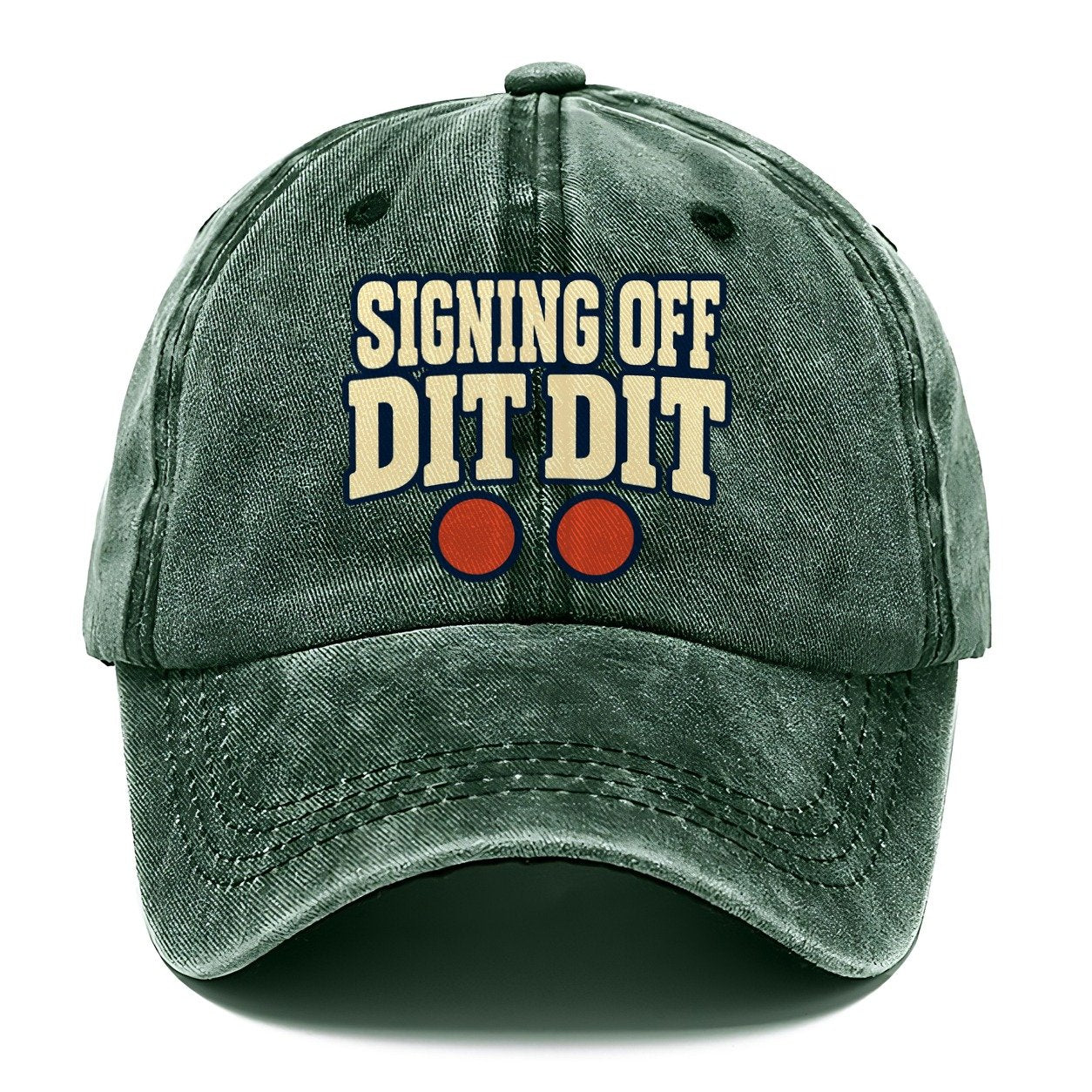 Signing Off Dit Dit Amateur Radio Classic Cap – Forest Mist