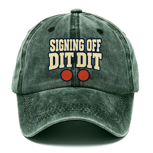 Signing Off Dit Dit Amateur Radio Classic Cap – Forest Mist