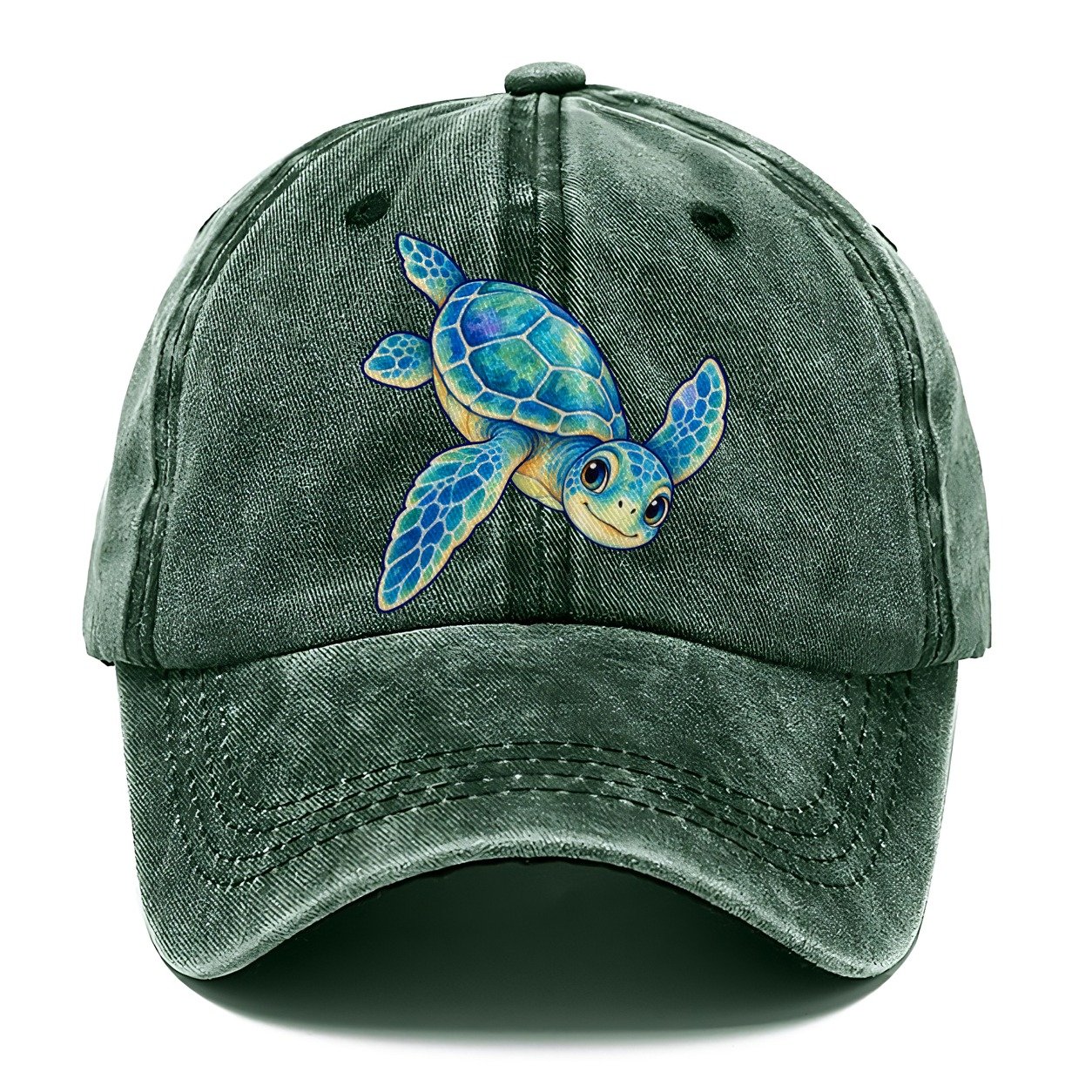 Sea Turtle Downward Glide Sea Sprite Classic Cap – Forest Mist
