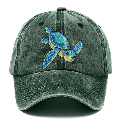 Sea Turtle Downward Glide Sea Sprite Classic Cap – Forest Mist