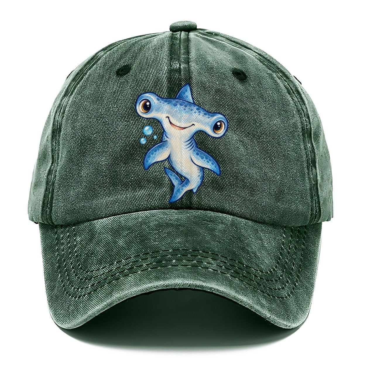 Hammerhead Shark Curious Tilt Sea Sprite Classic Cap – Forest Mist