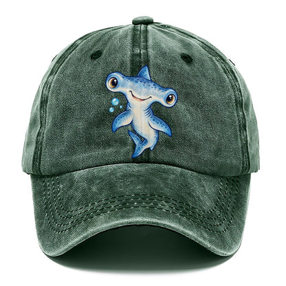 Hammerhead Shark Curious Tilt Sea Sprite Classic Cap – Forest Mist