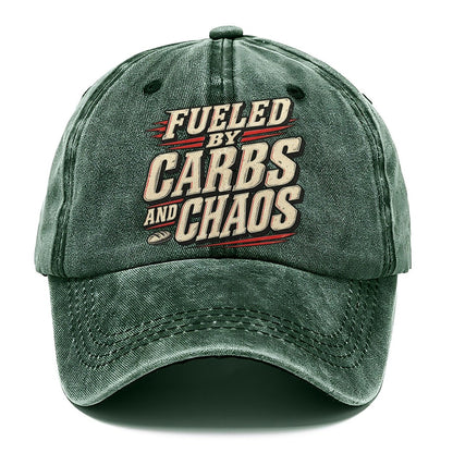 Fueled By Carbs And Chaos American Wit Classic Cap – Forest Mist