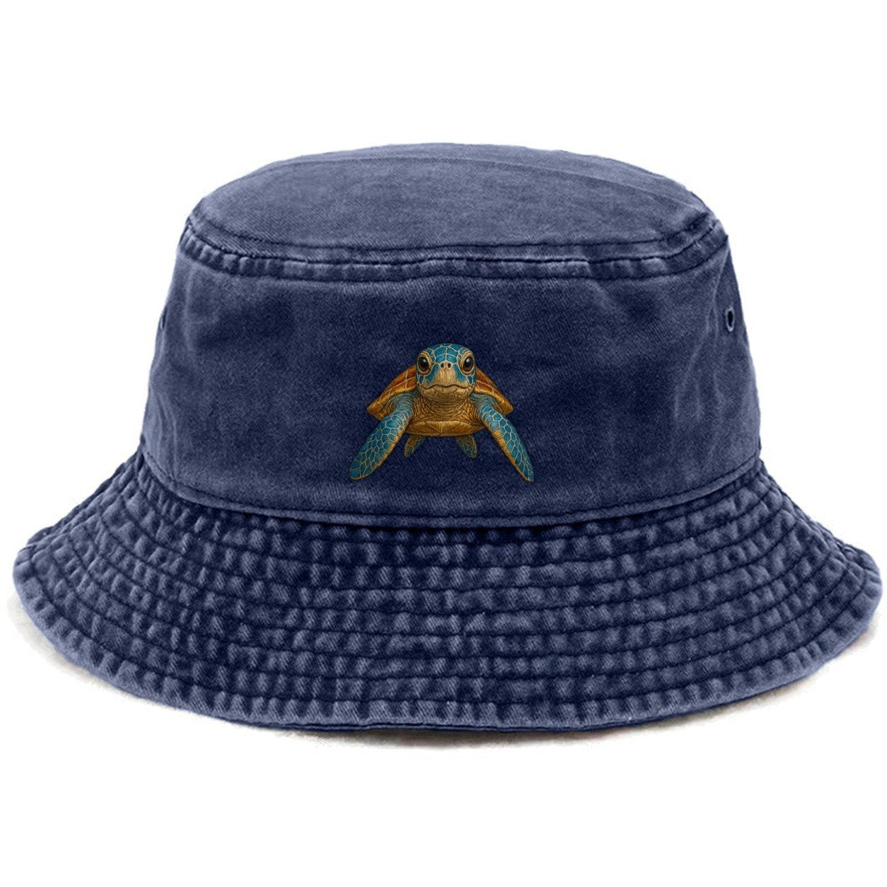 Sea Turtle Serenity Vintage Bucket Hat – Twilight Navy