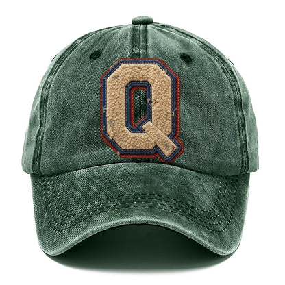 Varsity Chenille Q Monogram Classic Cap – Forest Mist