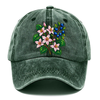 Nova Scotia Mayflower And Wild Blueberries Canada Cultural Icons Classic Cap – Forest Mist