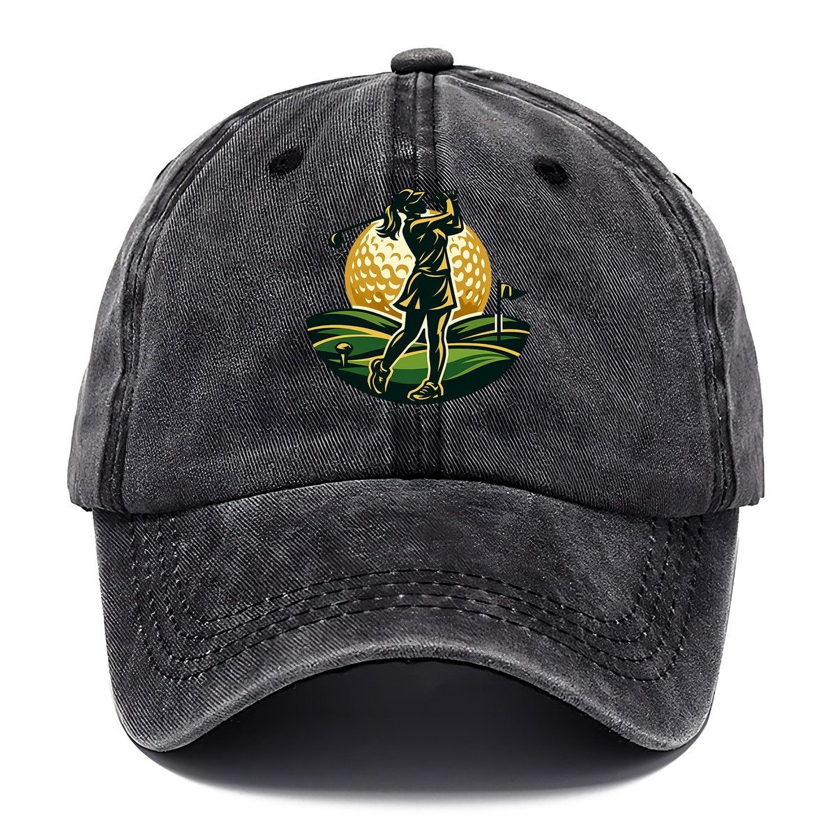 Elegant Fairway Swing Classic Cap – Forest Mist
