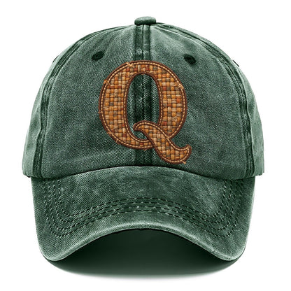 Woven Tweed Q Monogram Classic Cap – Forest Mist