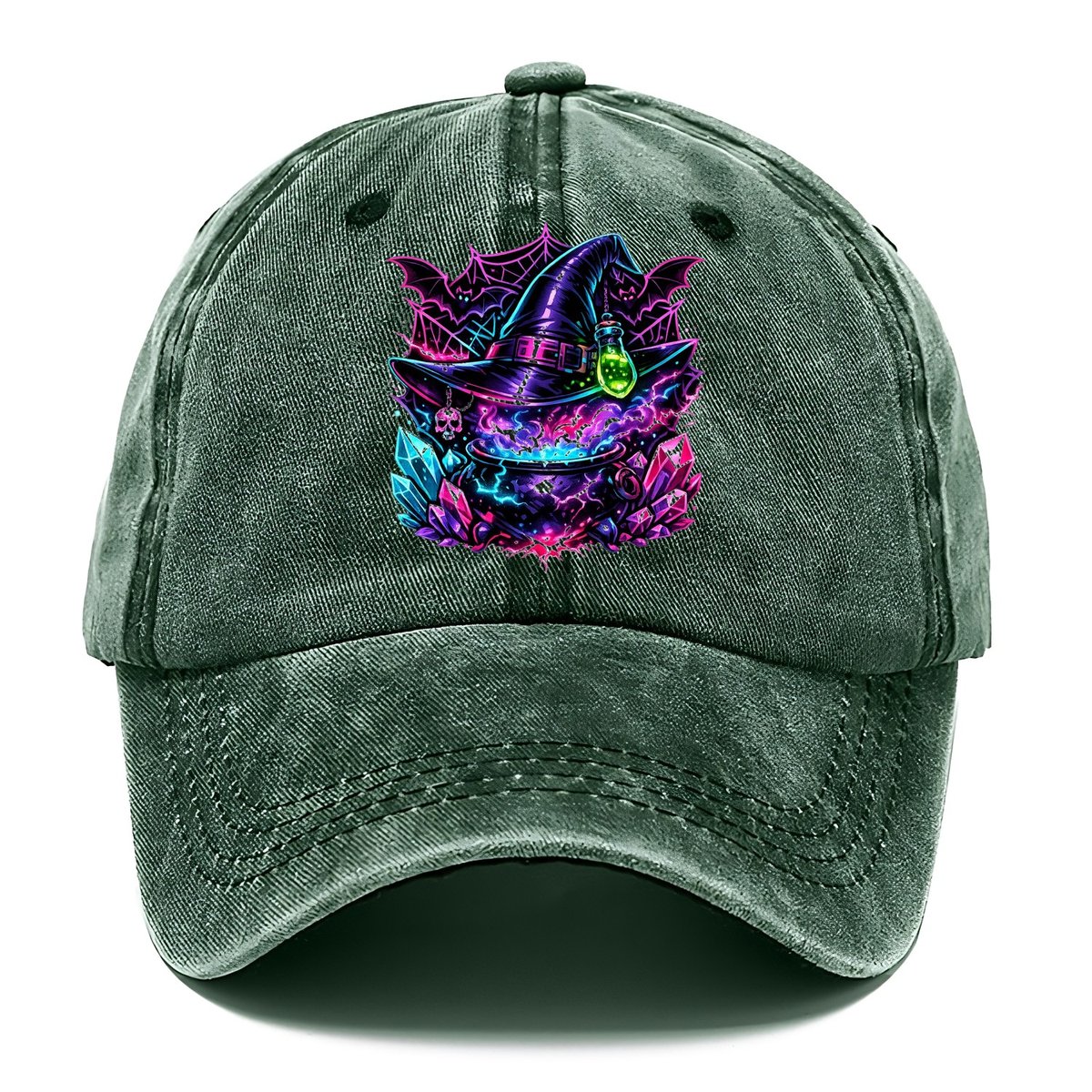 Neon Witch Cauldron Classic Cap – Forest Mist