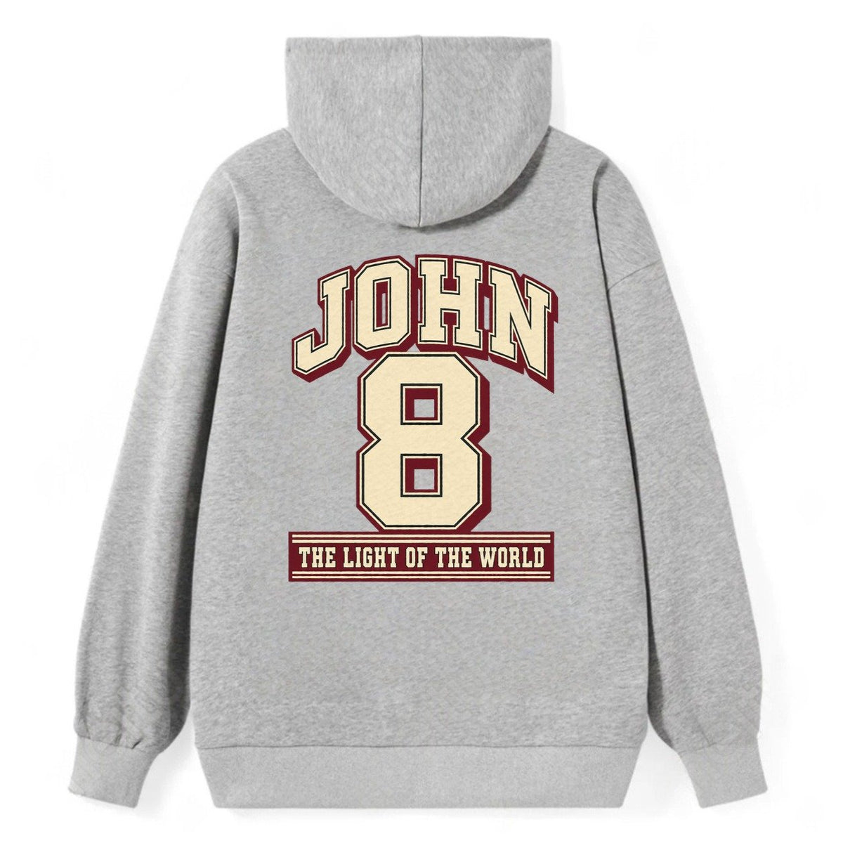 John 8 Varsity Chapel Varsity Classic Pullover Hoodie – Grey