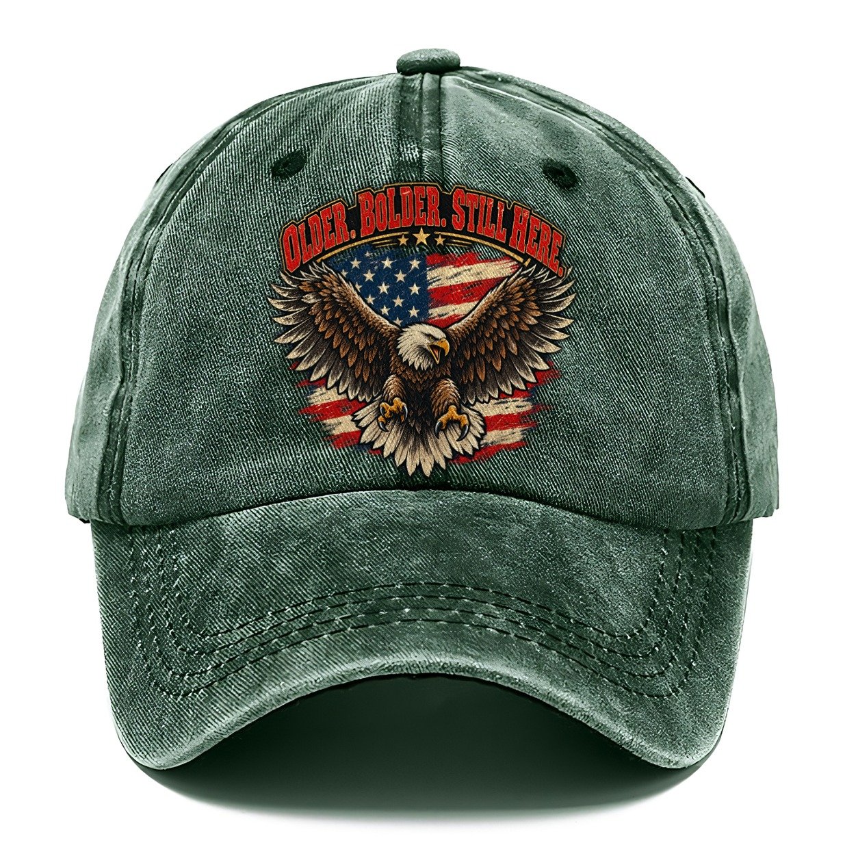 Older Bolder Still Here Old Man Strong Classic Cap – Forest Mist