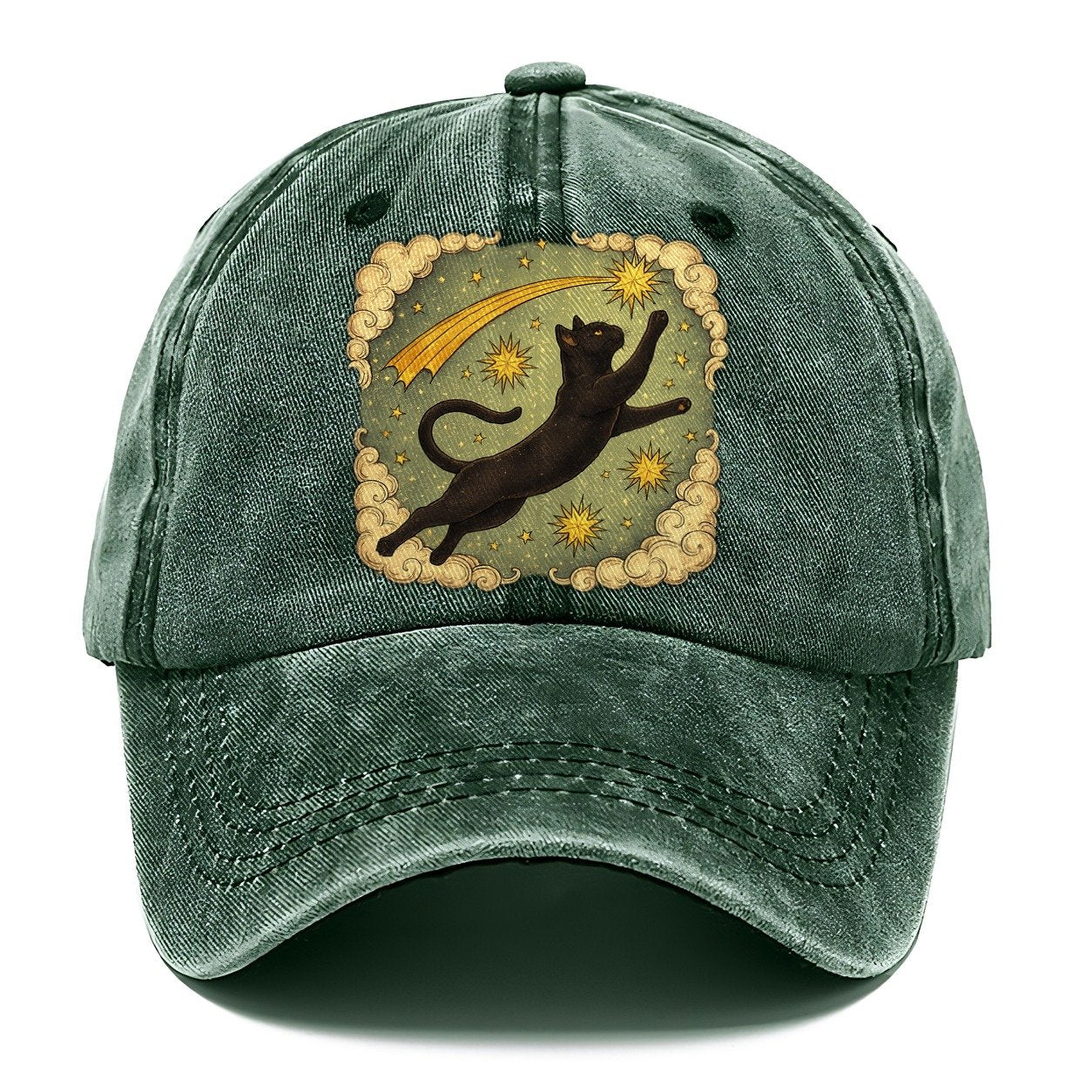 Celestial Black Cat Classic Cap – Forest Mist