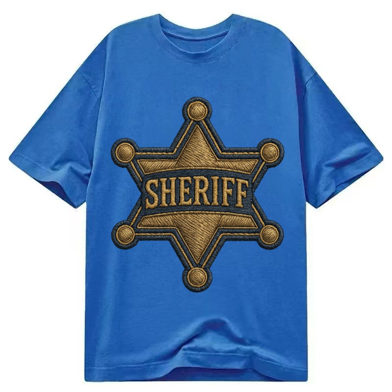 Sheriff Badge Six Pointed Star With Sheriff Engraving And Br Classic T-shirt – Blue