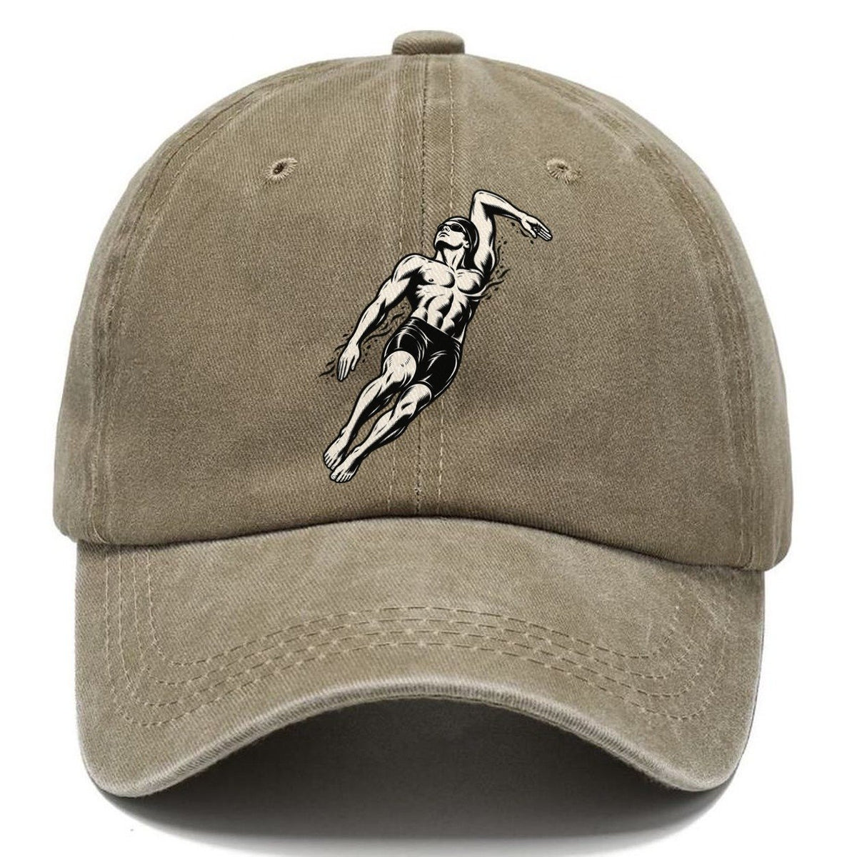 Swimmer Backstroke Reach Global Sports Ink Figures Classic Cap – Warm Sand