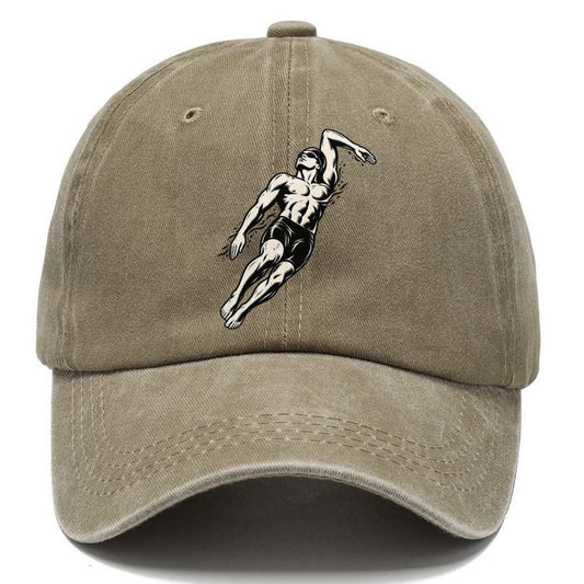 Swimmer Backstroke Reach Global Sports Ink Figures Classic Cap – Warm Sand